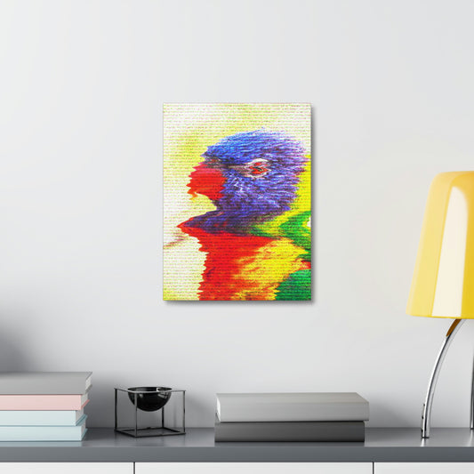 Trippy Parrot - By SwimOrDrownUK - Satin Canvas - Stretched