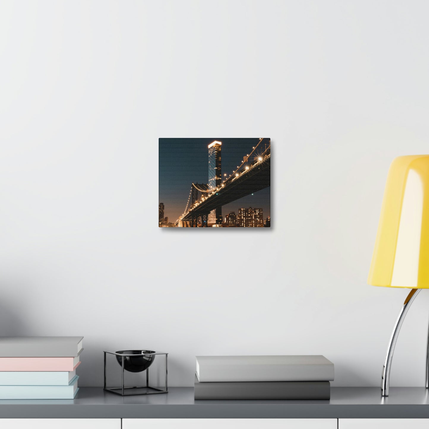 CITY LIGHTS BY SWIMORDROWN UK Satin Canvas, Stretched